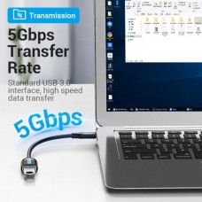 Кабель Vention USB 3.1 Type-C-USB 5Gbps 2A 0.15m PVC Black (CCVBB)