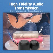 Кабель Audio 6.35мм-6.35мм Vention TRS M/2xM gold-plated 1m Black (BATBF)