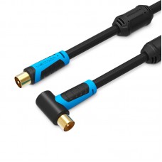 Кабель Coaxial Vention антенный F/F угол 90 1m gold-plated Black (VAV-A02-B100)
