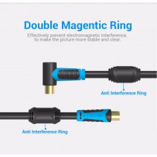 Кабель Coaxial Vention антенный F/F угол 90 1m gold-plated Black (VAV-A02-B100)