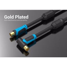 Кабель Coaxial Vention антенный F/F угол 90 1m gold-plated Black (VAV-A02-B100)