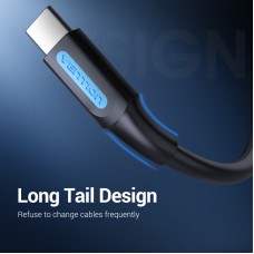 Кабель USB-Type-C Vention PVC PD 60W nickel-plated 3A 480Mbps 0.5m Black (COKBD)