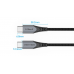 Кабель Type-C-Type-C 3.1 Gen2 Vention TPE Nylon Thunderbolt 3 4K 60Hz PD 100W 5A 10Gbps nickel-plated 0.5m Grey (TAHHD)