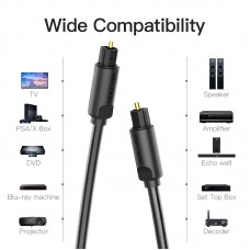Кабель Audio Toslink-Toslink Optical Vention Dolby DTS 5.1/7.1 S/PDIF gold-plated 1.5m Black (BAEBG)