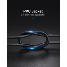 Кабель HDMI-HDMI v.2.0 Vention Ultra Thin Alloy Shell 4K 60Hz 18Gbps gold-plated 5m Black (AATBJ)
