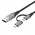 Кабель 2 в 1 USB-MicroUSB-Lightning Vention TPE Nylon MFi C89 2.4А 480Mbps nickel-plated 1m Black (C