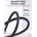 Кабель 2 в 1 USB-MicroUSB-Lightning Vention TPE Nylon MFi C89 2.4А 480Mbps nickel-plated 1m Black (C