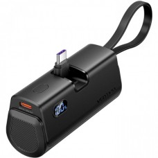 УМБ Vention 4800mAh 22.5W PD 1Type-C 3A In/Out LED display with built-in Type-C cable Black