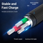 Кабель USB-MicroUSB Vention TPE Nylon 3A 480Mbps nickel-plated 1.5m Grey (COAHG)