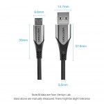 Кабель USB-MicroUSB Vention TPE Nylon 3A 480Mbps nickel-plated 1.5m Grey (COAHG)