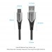 Кабель USB-MicroUSB Vention TPE Nylon 3A 480Mbps nickel-plated 1.5m Grey (COAHG)