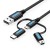 Кабель 3 в 1 USB-MicroUSB-Type-C-MiniUSB Vention PVC 2А 480Mbps nickel-plated 1m Black (CQIBF)