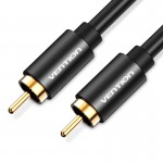 Кабель Audio RCA-RCA Vention F/F 26К gold-plated 26 AWG 1.5m Black (VAB-R09G)