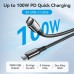 Кабель Type-C-Type-C Vention Zinc Alloy Shell E-Marker Chip 100W 5A 480Mbps 1.2m Black (CTKBAV)