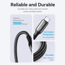 Кабель Type-C-Type-C Vention Zinc Alloy Shell E-Marker Chip 100W 5A 480Mbps 1.2m Black (CTKBAV)