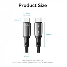 Кабель Type-C-Type-C Vention Zinc Alloy Shell E-Marker Chip 100W 5A 480Mbps 1.2m Black (CTKBAV)