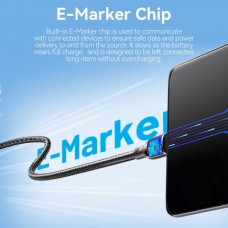 Кабель Type-C-Type-C Vention Zinc Alloy Shell E-Marker Chip 100W 5A 480Mbps 1.2m Black (CTKBAV)
