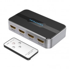 Сплиттер Video 3 In 1 HDMI-HDMI v.2.0 Vention F/3xF 4k 60Hz (Support: 20m HDR 3D) gold-plated Black (