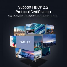 Сплиттер Video 3 In 1 HDMI-HDMI v.2.0 Vention F/3xF 4k 60Hz (Support: 20m HDR 3D) gold-plated Black (