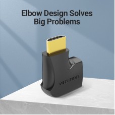 Адаптер HDMI-HDMI Vention F/M Left 270 4K 60Hz gold-plated Black (AIQB0)