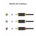 Кабель Audio 3RCA-3RCA F/F Vention 24К gold-plated 26 AWG 1.5m Black (BCABG)