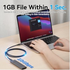 Кабель Type-C-Type-C 3.1 Gen2 Vention TPE Nylon Thunderbolt 3 4K 60Hz PD 100W 5A 10Gbps nickel-plated 1m Grey (TAHHF)