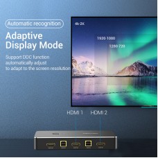 Сплиттер KVM 2 in 1 Out HDMI-HDMI Vention 4K 30Hz 4USB gold-plated Black (AFRB0)