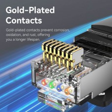 Патч-корд RJ45-RJ45 Vention Ethernet CAT8 SFTP 40Gbps 2000MHz Copper PVC Round 5m Black (IKKBJ)