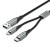 Кабель 2 в 1 USB-MicroUSB-Type-C Vention Nylon 2.4А 480Mbps nickel-plated 1m Grey (CQGHF)