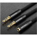 Кабель Audio 3.5мм-3.5мм Vention 2xM/F Fabric Braided 0.6m Black (BBLBAB)