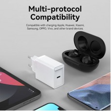 Сетевое зарядное устройство Vention 1Type-C 1USB QC4.0 20W White (FADW0-EU)