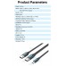 Кабель 2in1 USB-Type-C 2.0 Vention M/2xM PVC Round nickel-plated 3A 480Mbps 1m Black (CQKBF)