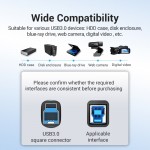 Кабель Type-C-Type-B 3.0 Vention PVC 0.5m 5Gbps Black (CQVBD)