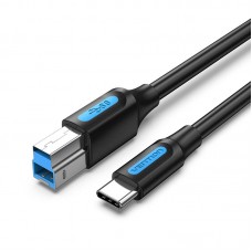 Кабель Type-C-Type-B 3.0 Vention PVC 0.5m 5Gbps Black (CQVBD)