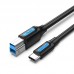 Кабель Type-C-Type-B 3.0 Vention PVC 0.5m 5Gbps Black (CQVBD)