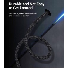 Кабель Type-C-Type-C Vention TPE Nylon PD 100W 5A 480Mbps nickel-plated 1.5m Grey (TAEHG)