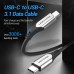 Кабель Type-C-Type-C 3.1 Vention TPE Nylon Thunderbolt 3 4K 60Hz PD 60W 3A 5Gbps nickel-plated 1m Grey (TAAHF)
