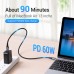 Кабель Type-C-Type-C 3.1 Vention TPE Nylon Thunderbolt 3 4K 60Hz PD 60W 3A 5Gbps nickel-plated 1m Grey (TAAHF)