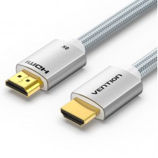 Кабель Vention HDMI-HDMI V2.1 (M/M) Cotton Braided 8K 60Hz 4K 120Hz 48Gbps 3m Silver (ALCII)