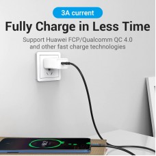 Кабель Type-C-Type-C Vention TPE Round PD 60W 3A 480Mbps 1.5m Black (COSBG)
