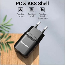 Сетевое зарядное устройство 1USB Vention 10.5W 2.1A Black (DC5203-B)