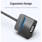 Адаптер HDMI-VGA v.1.4 Vention 1080P 60Hz 0.15m 3.5 audio microusb power Black (ACFBB)