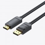 Кабель DisplayPort-HDMI v.1.2 Vention 4K 2K 30Hz 21.6Gbps 5m Black (HAGBJ)