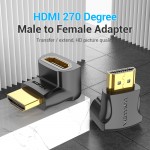 Адаптер HDMI-HDMI Vention F/M Down 270 4K 60Hz gold-plated Black (AINB0)