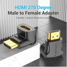Адаптер HDMI-HDMI Vention F/M Down 270 4K 60Hz gold-plated Black (AINB0)