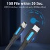 Кабель Type-C-MiniUSB Vention TPE Round 2A 480Mbps 0.5m Black (COWBD)