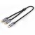 Кабель Audio Type-C-2RCA Vention M/2xF Cotton gold-plated 0.5m Black (BGVBD)