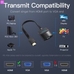 Адаптер HDMI-VGA v.1.4 Vention 0.2m Flat со звуком и питанием Black (ACKBB)