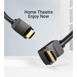 Кабель HDMI-HDMI v.2.0 Vention 4K 60Hz 18Gbps 30AWG 90 HDR Video gold-plated 1.5m Black (AAR-B)