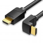 Кабель HDMI-HDMI v.2.0 Vention 4K 60Hz 18Gbps 30AWG 90 HDR Video gold-plated 1.5m Black (AAR-B)